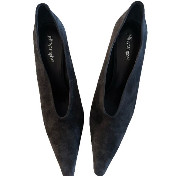 New Jeffrey Campbell Hints High Heel Pump Espresso Suede Pointed Stiletto Sz 9 - Picture 7 of 9